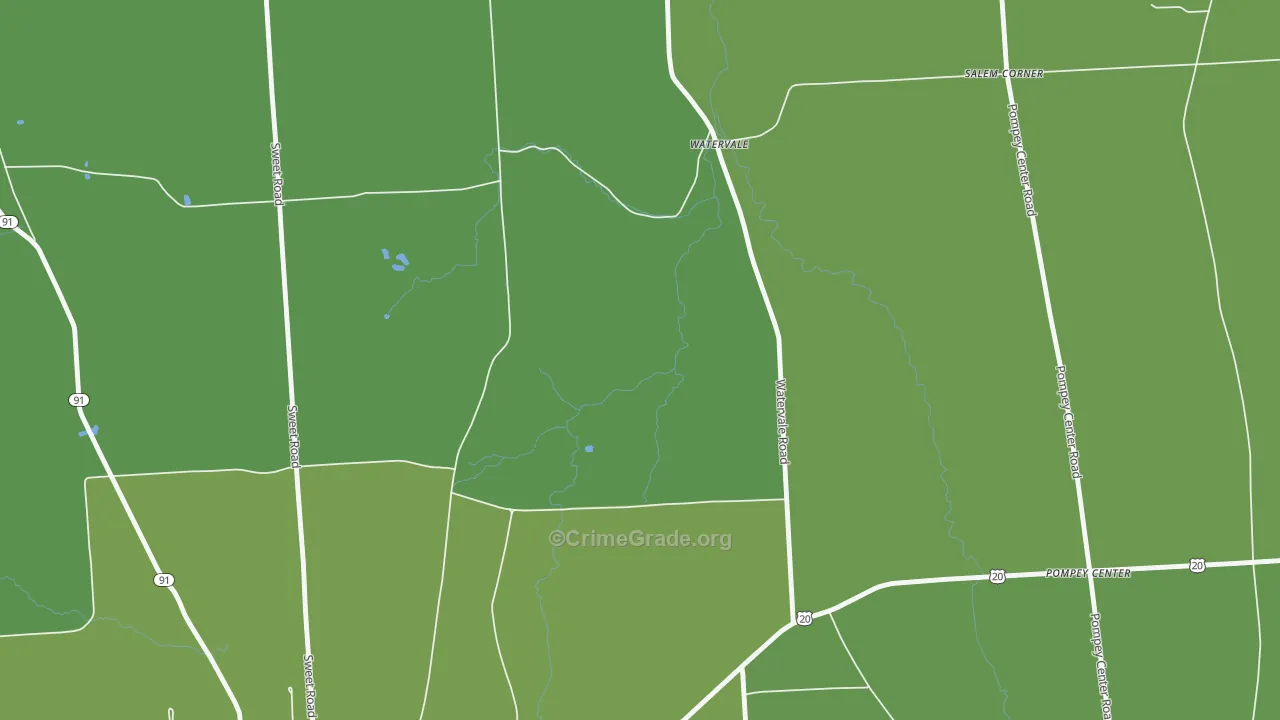 Watervale, NY Map of Vehicle Theft Rates
