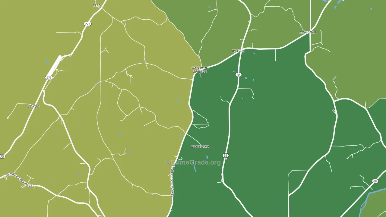 Watson, AL Map of Vehicle Theft Rates