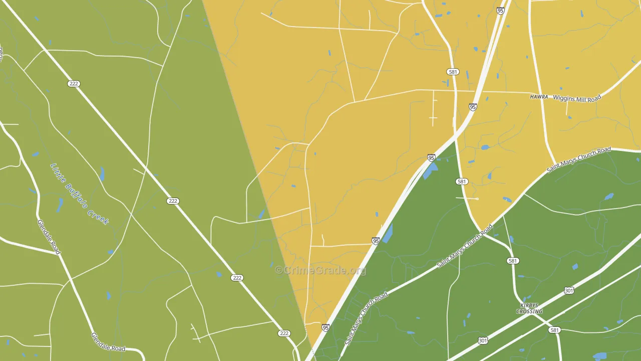Watson Crossroads, NC Map of Vehicle Theft Rates