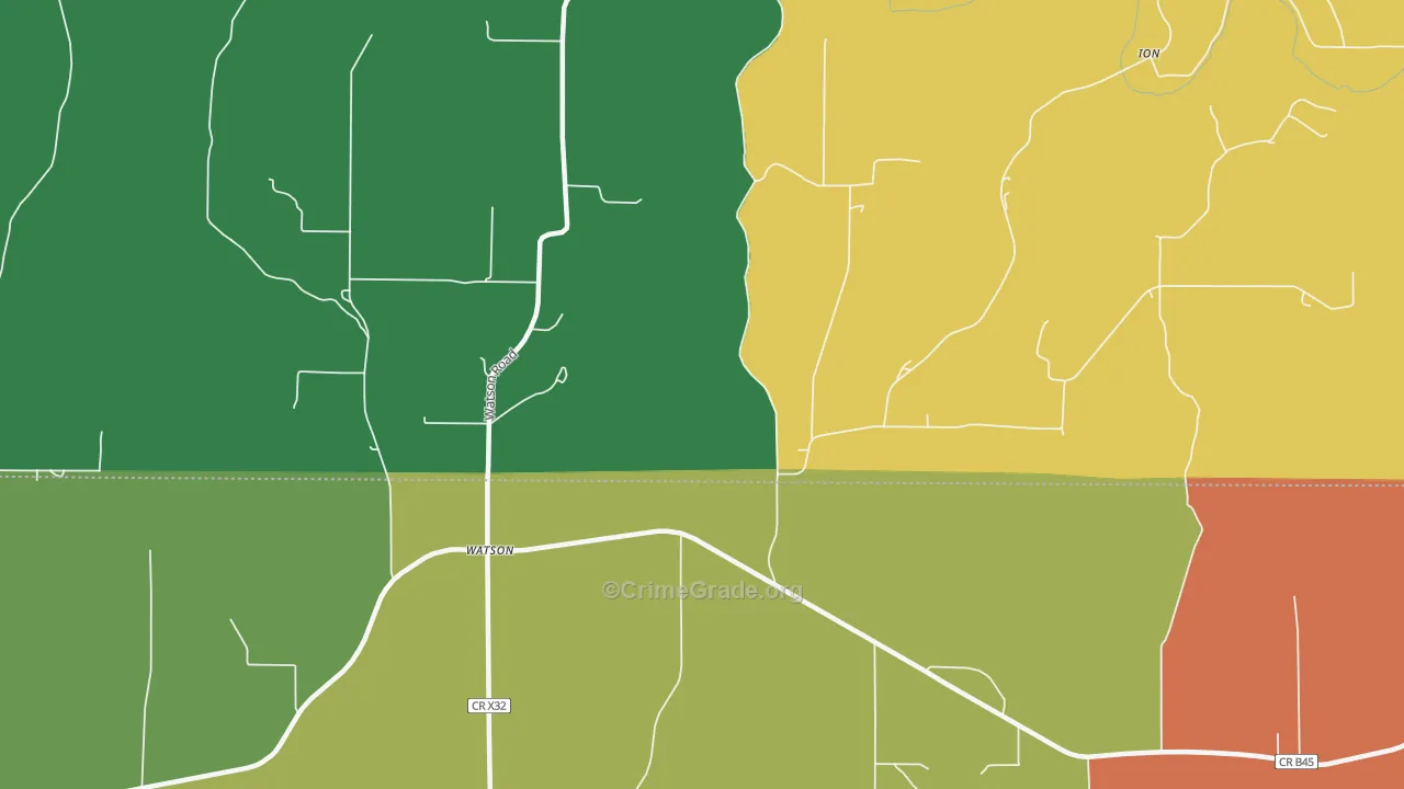 Watson, IA Map of Vehicle Theft Rates