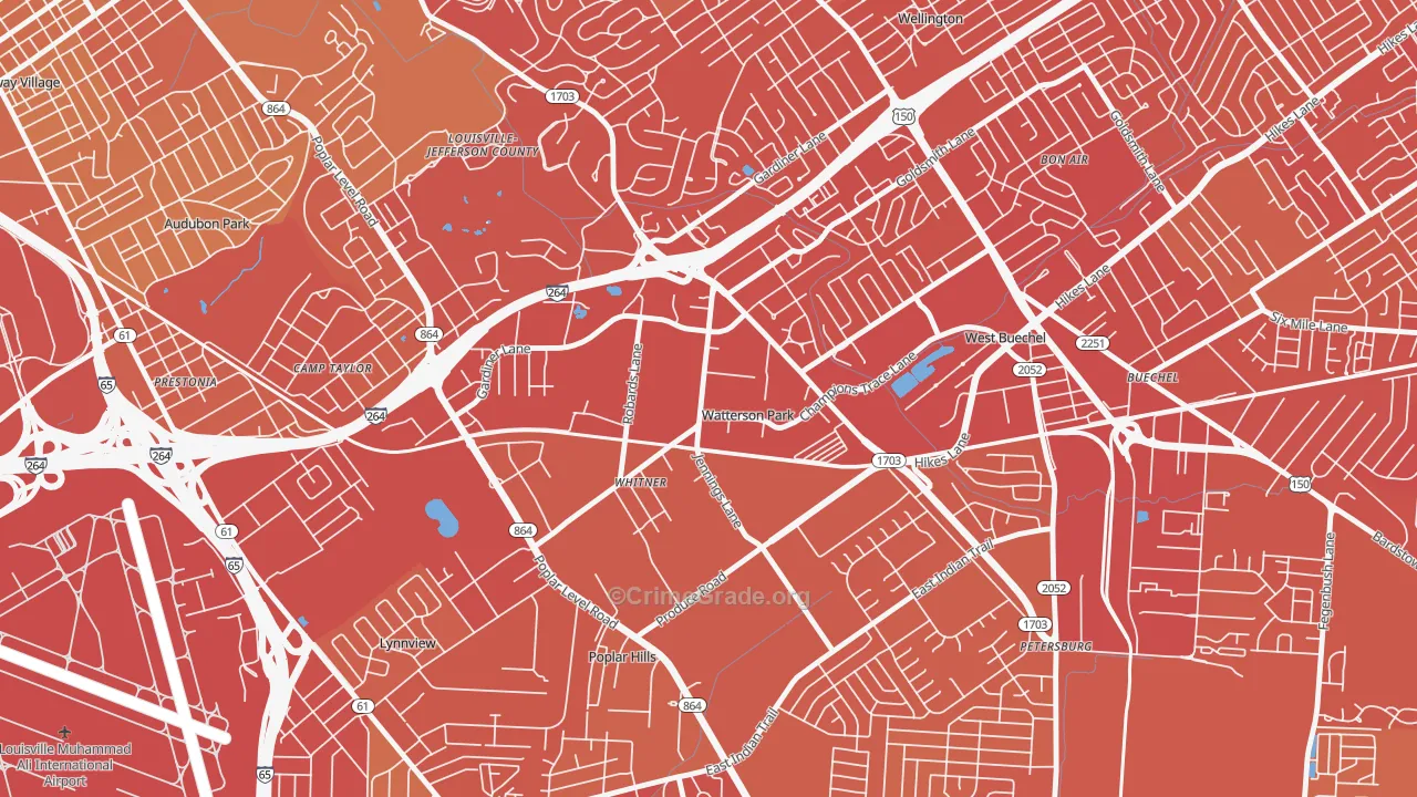 Watterson Park, KY Map of Vehicle Theft Rates