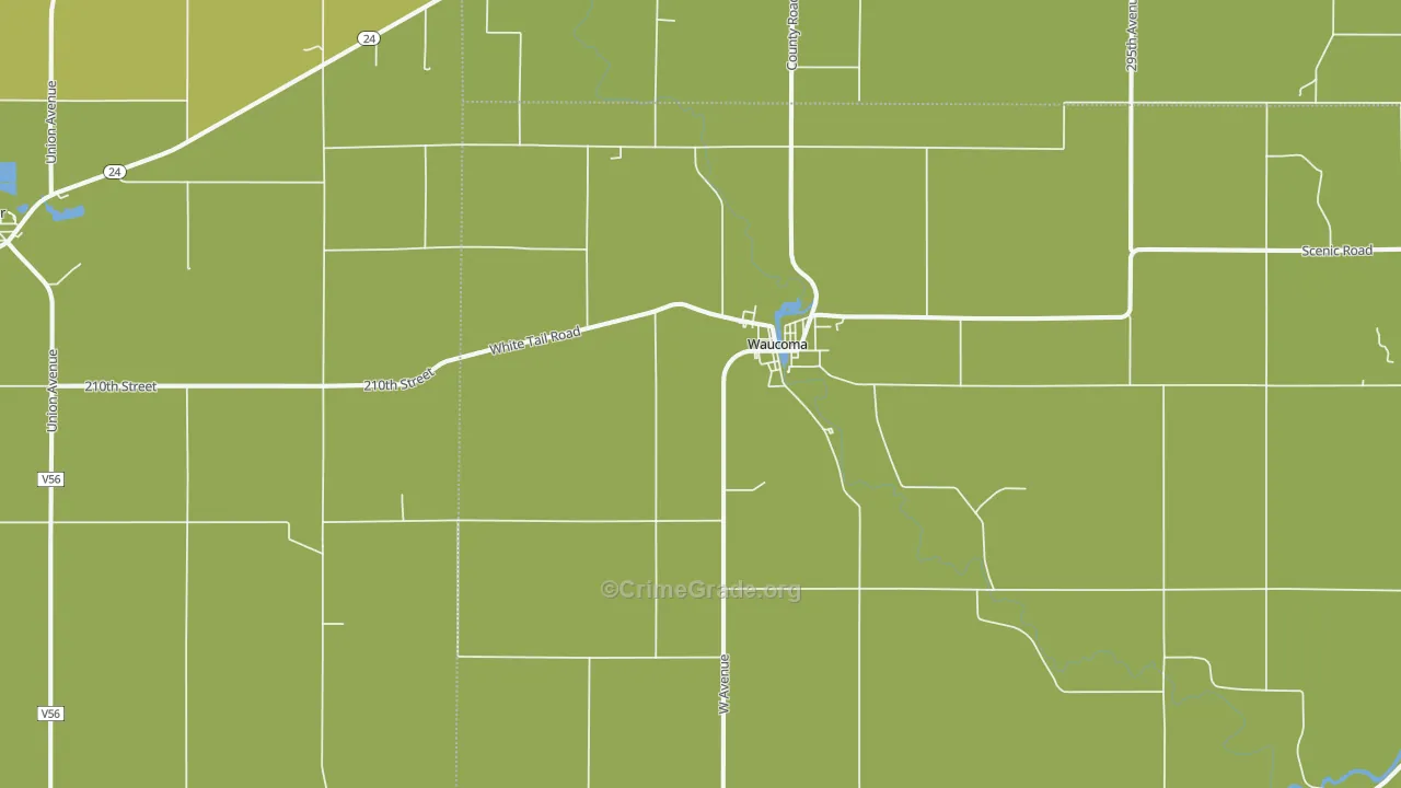 Waucoma, IA Map of Vehicle Theft Rates