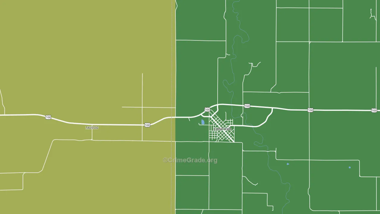 Wauneta, KS Map of Vehicle Theft Rates