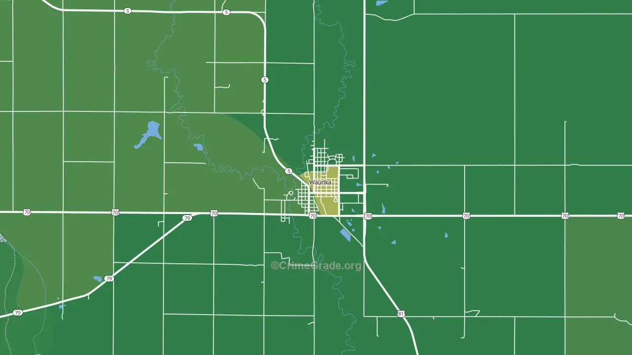 Waurika, OK Map of Vehicle Theft Rates
