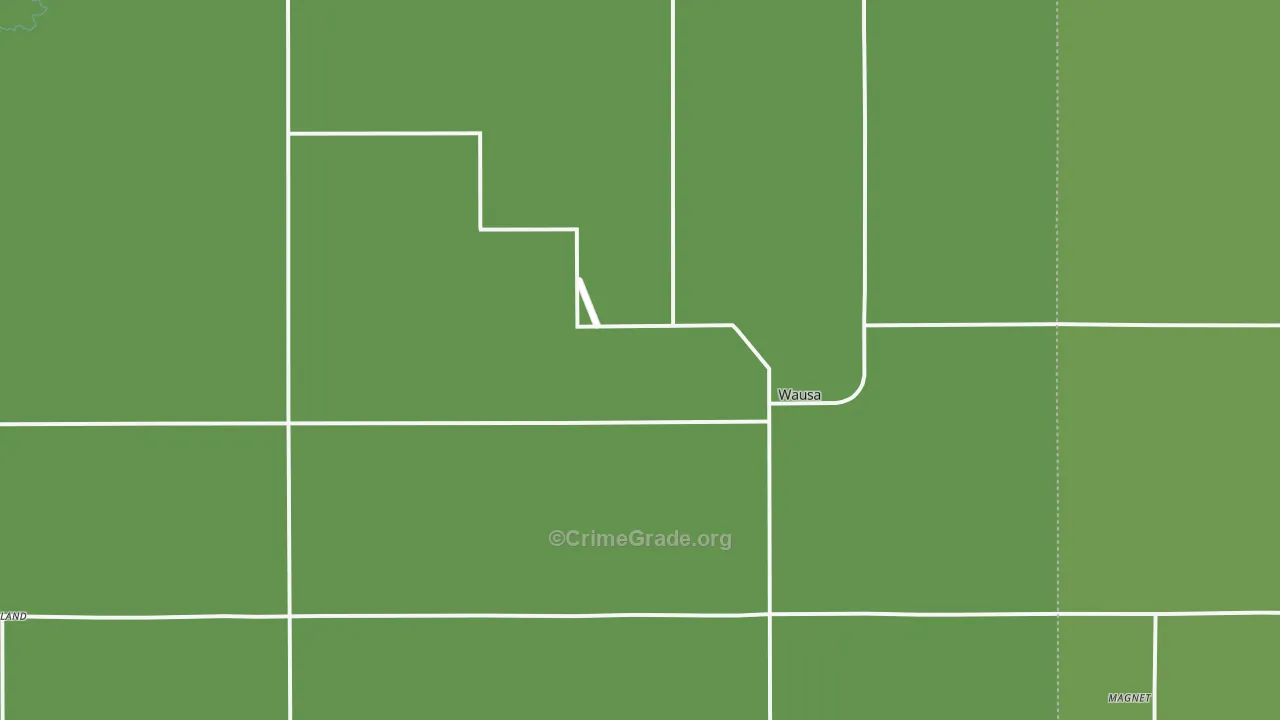 Wausa, NE Map of Vehicle Theft Rates