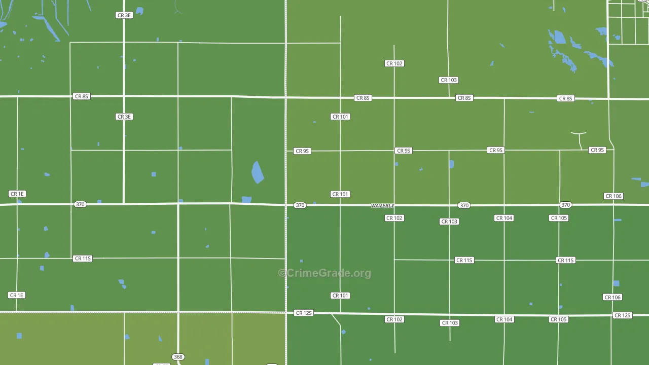Waverly, CO Map of Vehicle Theft Rates