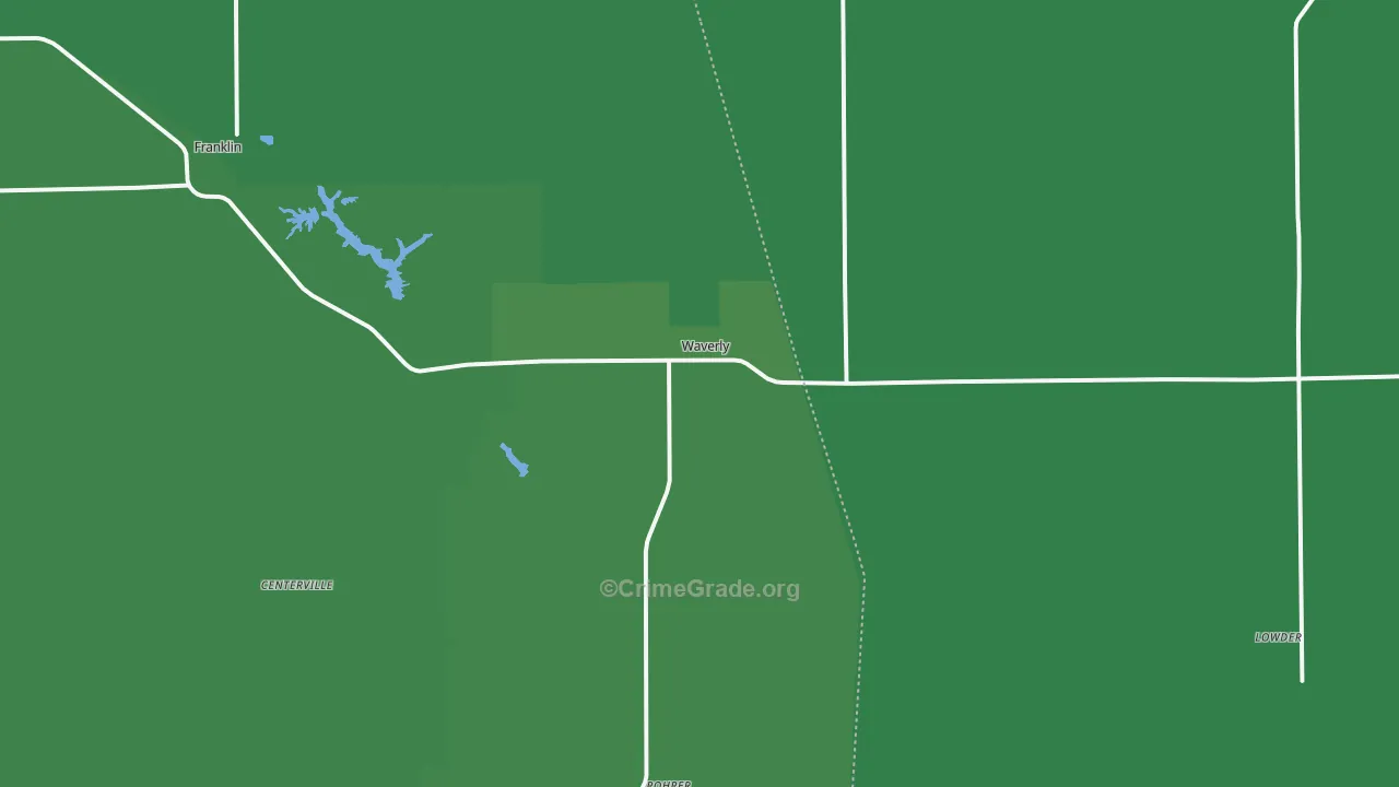 Waverly, IL Map of Vehicle Theft Rates