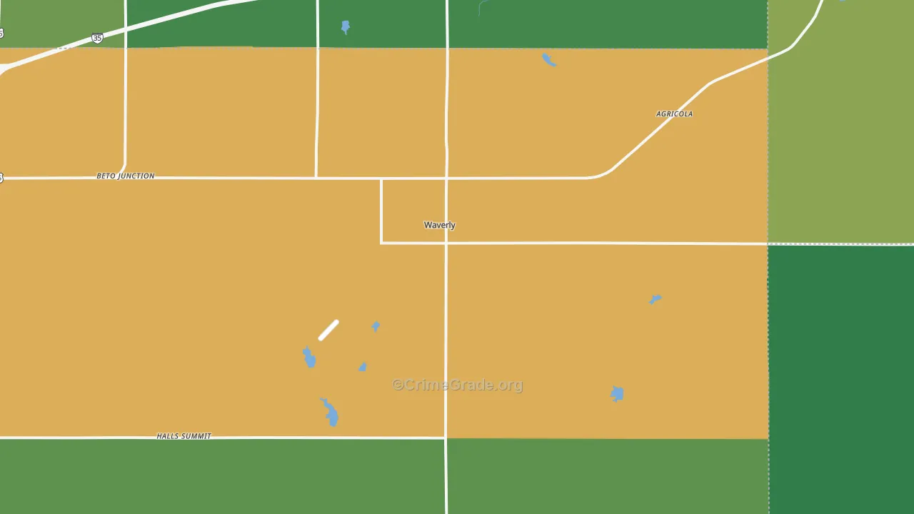 Waverly, KS Map of Vehicle Theft Rates