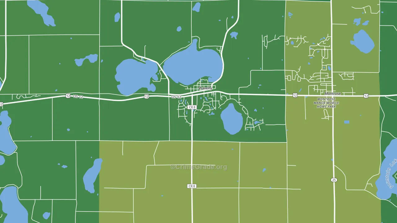 Waverly, MN Map of Vehicle Theft Rates