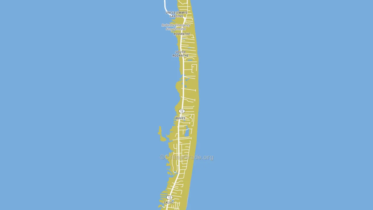 Waves, NC Map of Vehicle Theft Rates