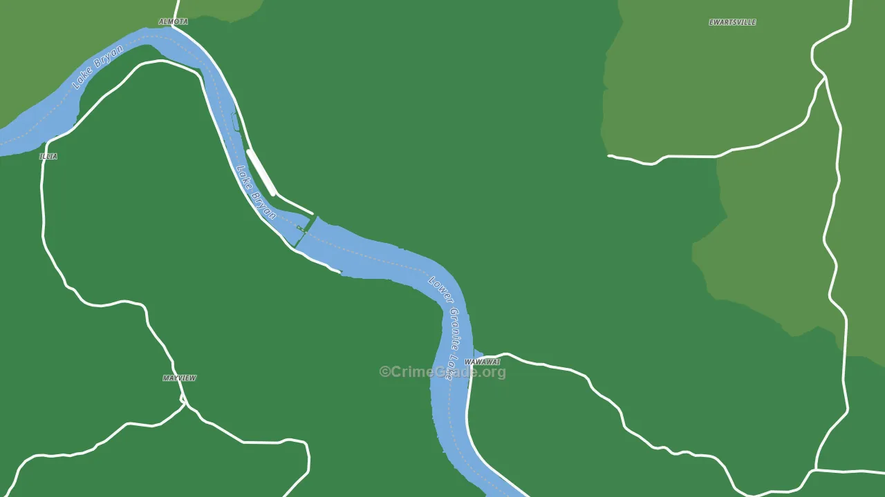 Wawawai, WA Map of Vehicle Theft Rates