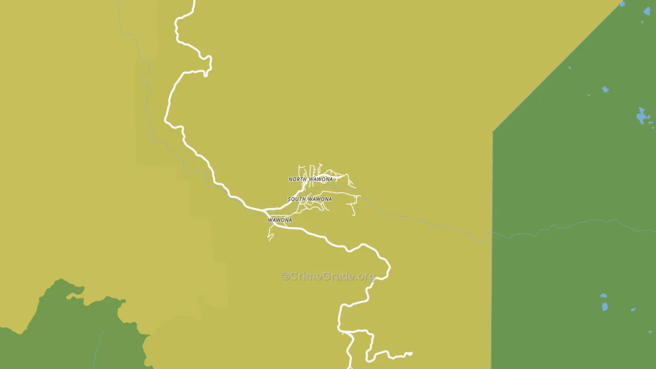 Wawona, CA Map of Vehicle Theft Rates