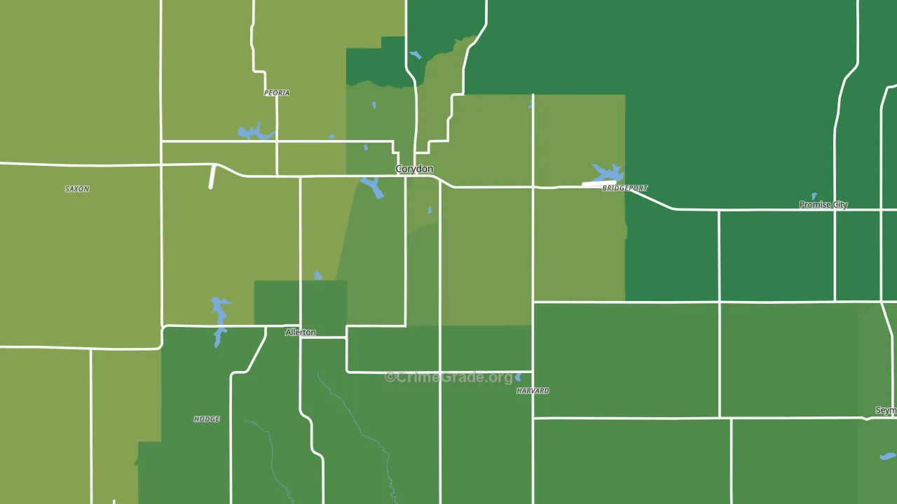 Wayne County, IA Map of Vehicle Theft Rates