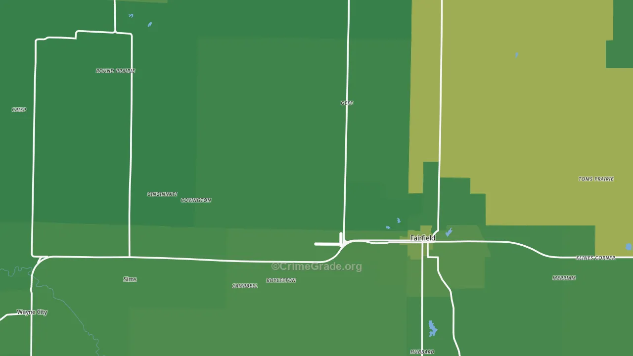 Wayne County, IL Map of Vehicle Theft Rates