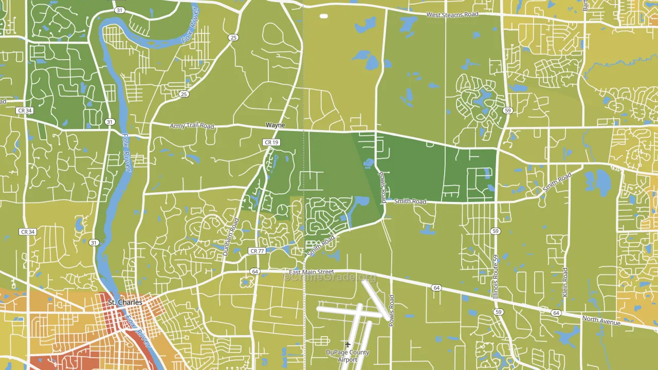 Wayne, IL Map of Vehicle Theft Rates