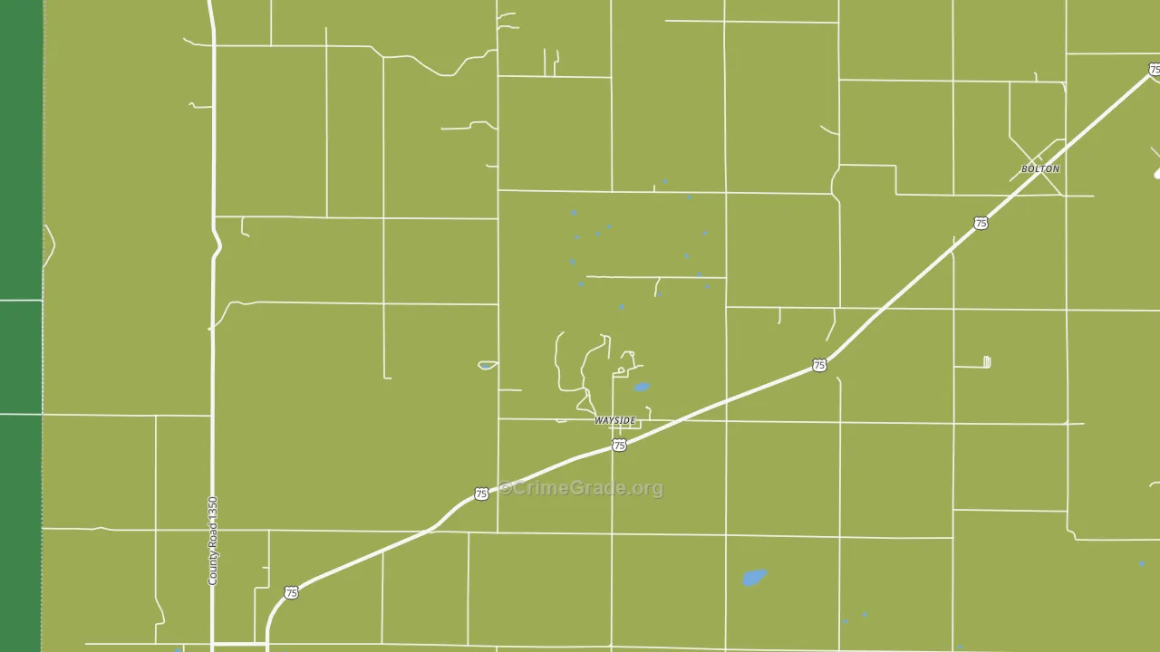 Wayside, KS Map of Vehicle Theft Rates