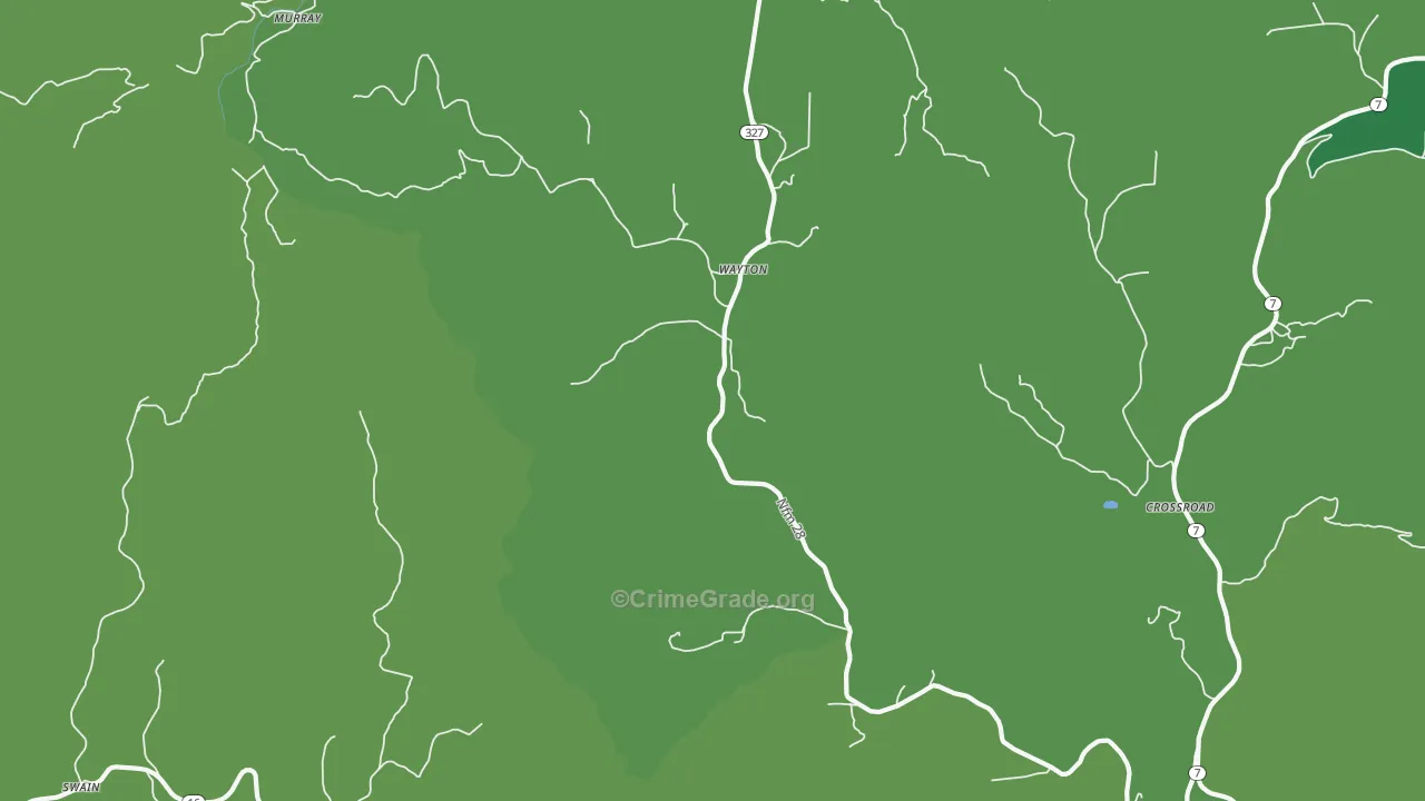 Wayton, AR Map of Vehicle Theft Rates