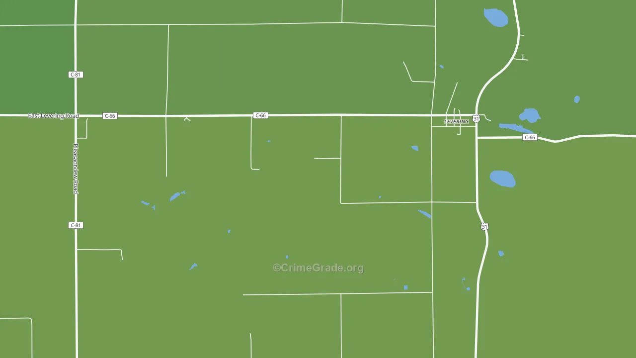 Weadock, MI Map of Vehicle Theft Rates