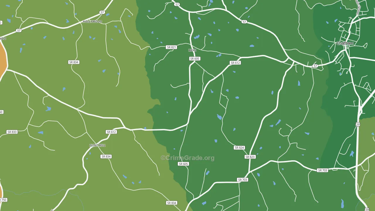 Weal, VA Map of Vehicle Theft Rates