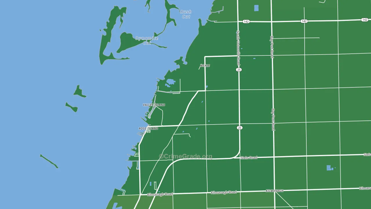 Weale, MI Map of Vehicle Theft Rates