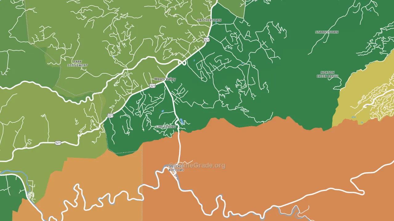 Wear Valley, TN Map of Vehicle Theft Rates