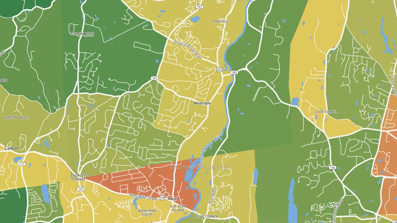 Weatogue, CT Map of Vehicle Theft Rates