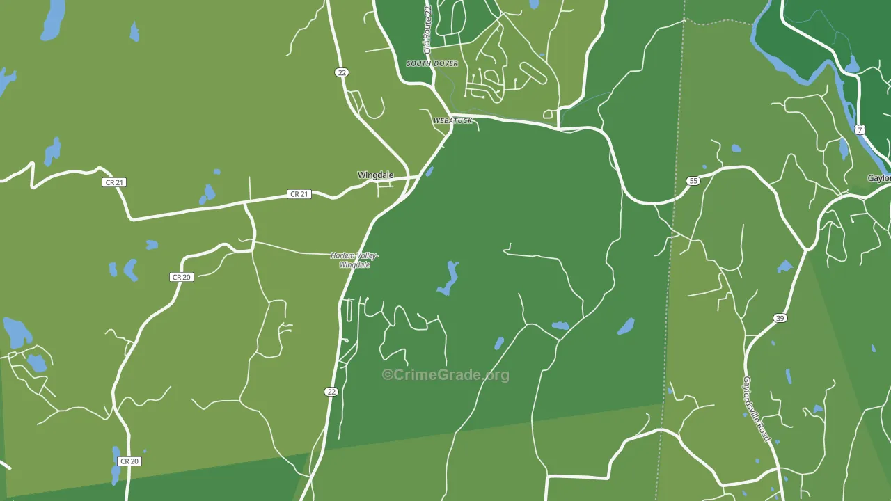 Webatuck, NY Map of Vehicle Theft Rates
