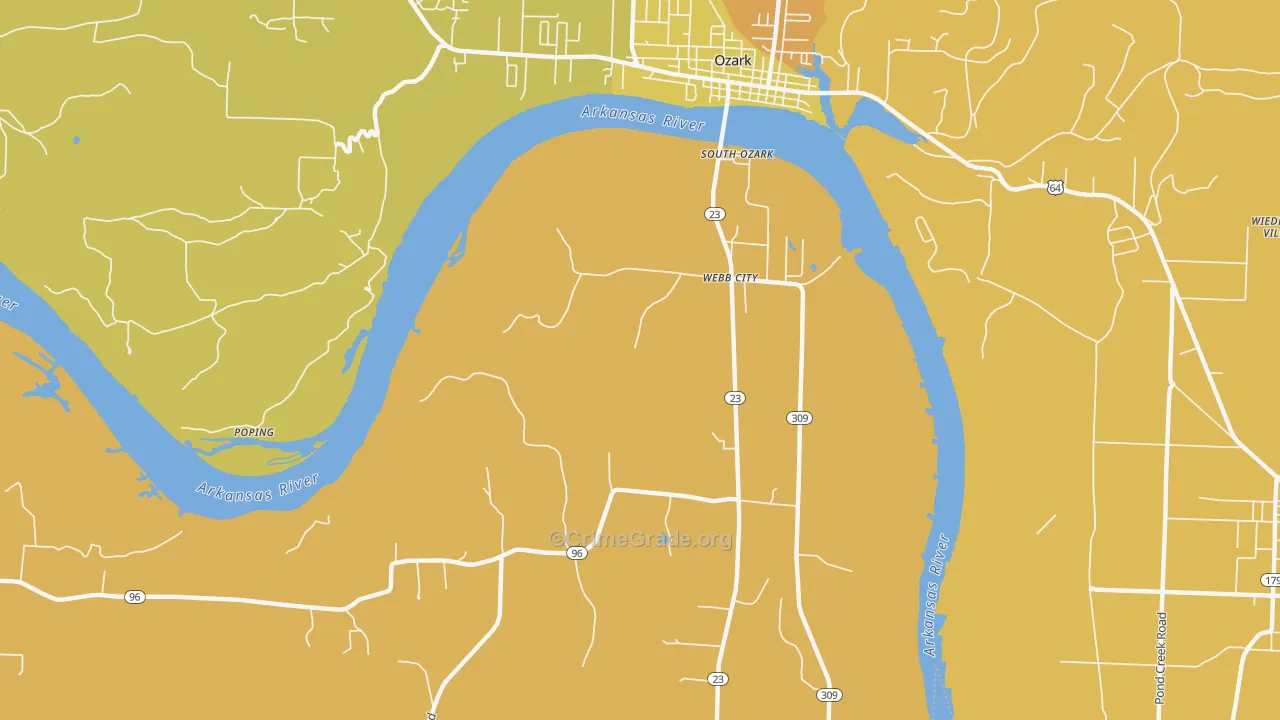 Webb City, AR Map of Vehicle Theft Rates