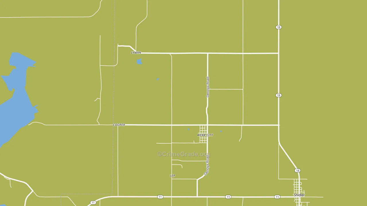 Webb City, OK Map of Vehicle Theft Rates