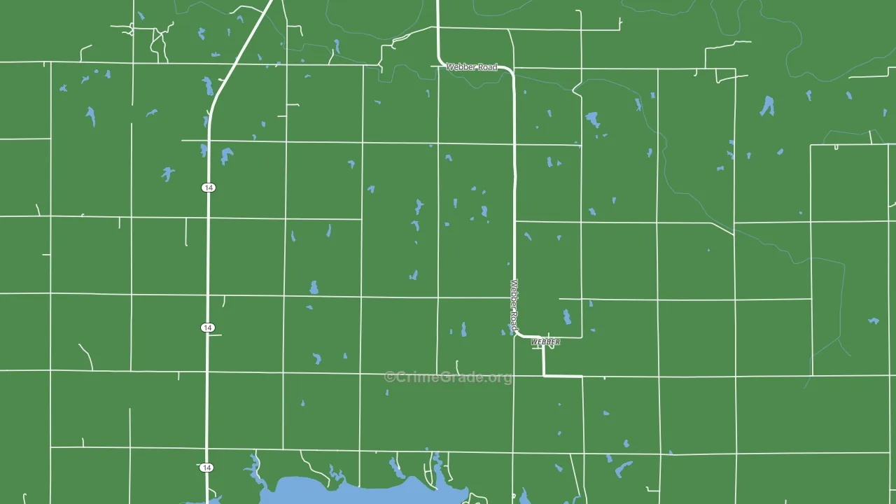 Webber, KS Map of Vehicle Theft Rates