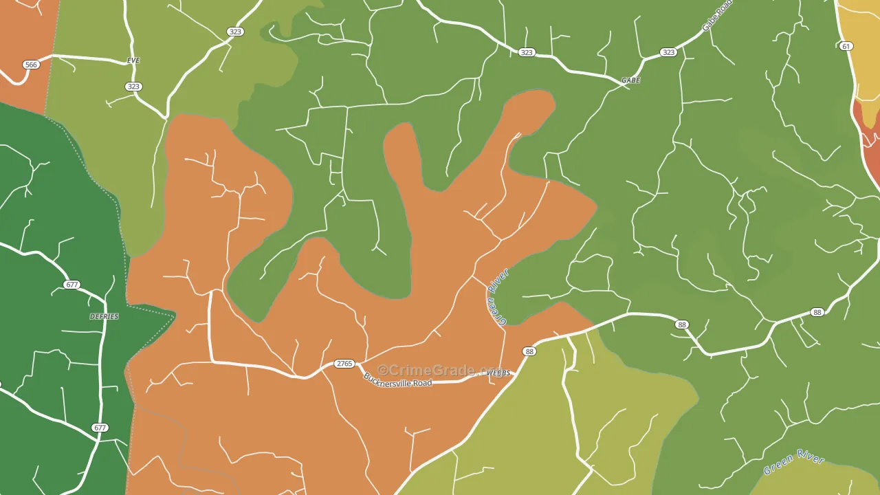 Webbs, KY Map of Vehicle Theft Rates