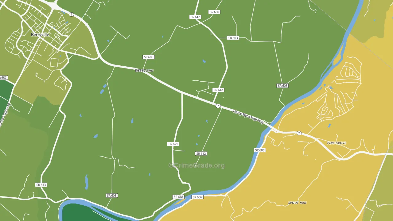 Webbtown, VA Map of Vehicle Theft Rates