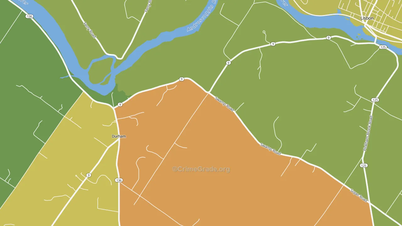 Webster Corner, ME Map of Vehicle Theft Rates