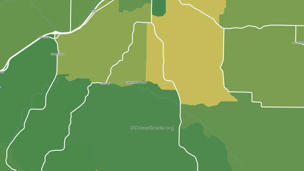 Webster County, MO Map of Vehicle Theft Rates