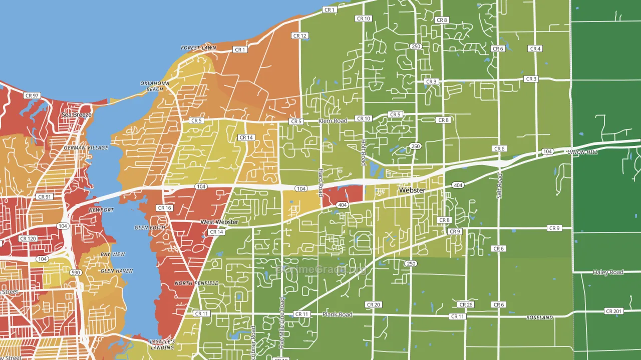Webster, NY Map of Vehicle Theft Rates