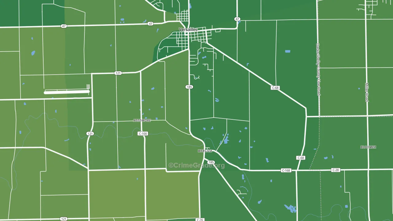 Webster, OH Map of Vehicle Theft Rates