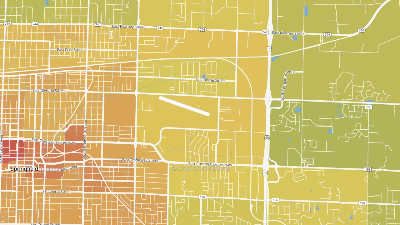 Webster Park-Shady Dell, Springfield, MO Map of Vehicle Theft Rates