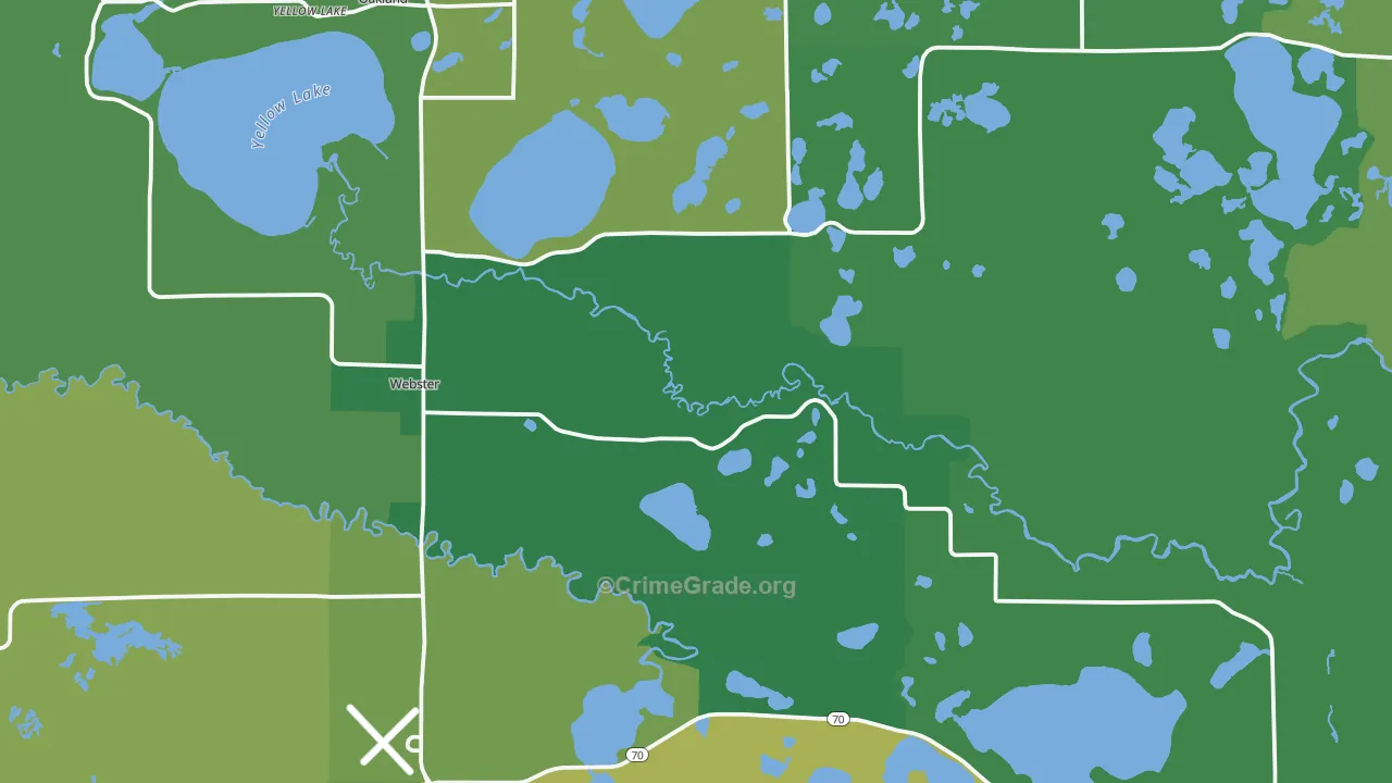 Webster, WI Map of Vehicle Theft Rates
