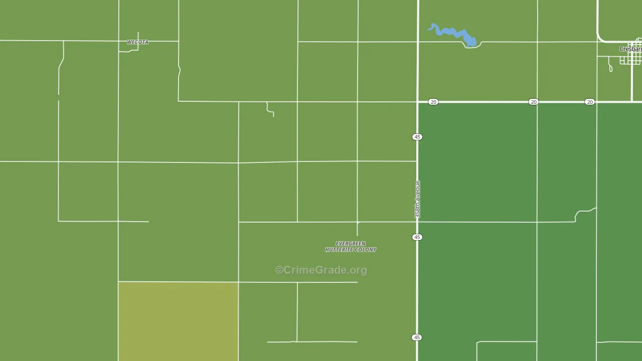 Wecota, SD Map of Vehicle Theft Rates