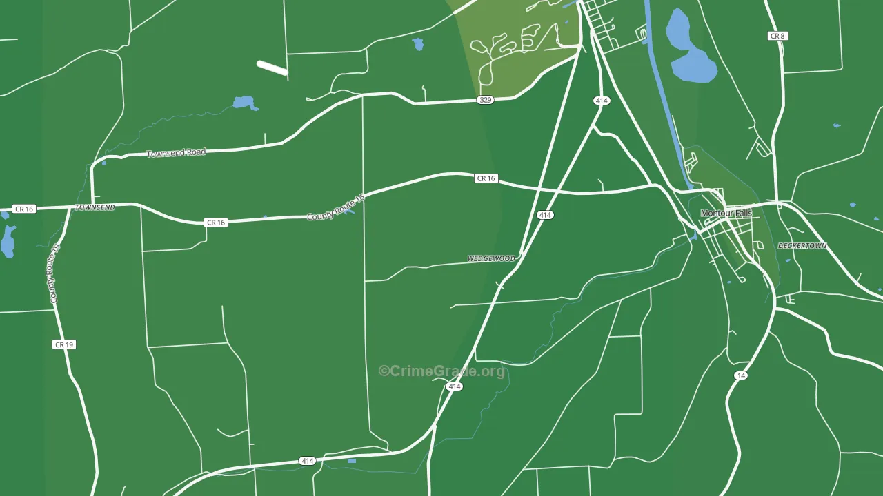 Wedgewood, NY Map of Vehicle Theft Rates