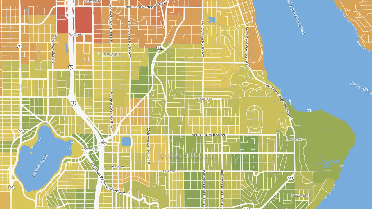 Wedgwood, Seattle, WA Map of Vehicle Theft Rates