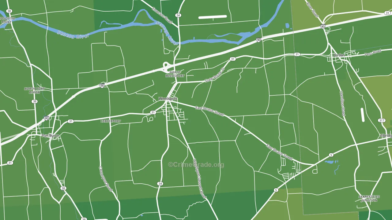 Weedsport, NY Map of Vehicle Theft Rates