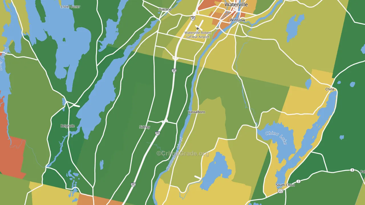 Weeks Mills, ME Map of Vehicle Theft Rates