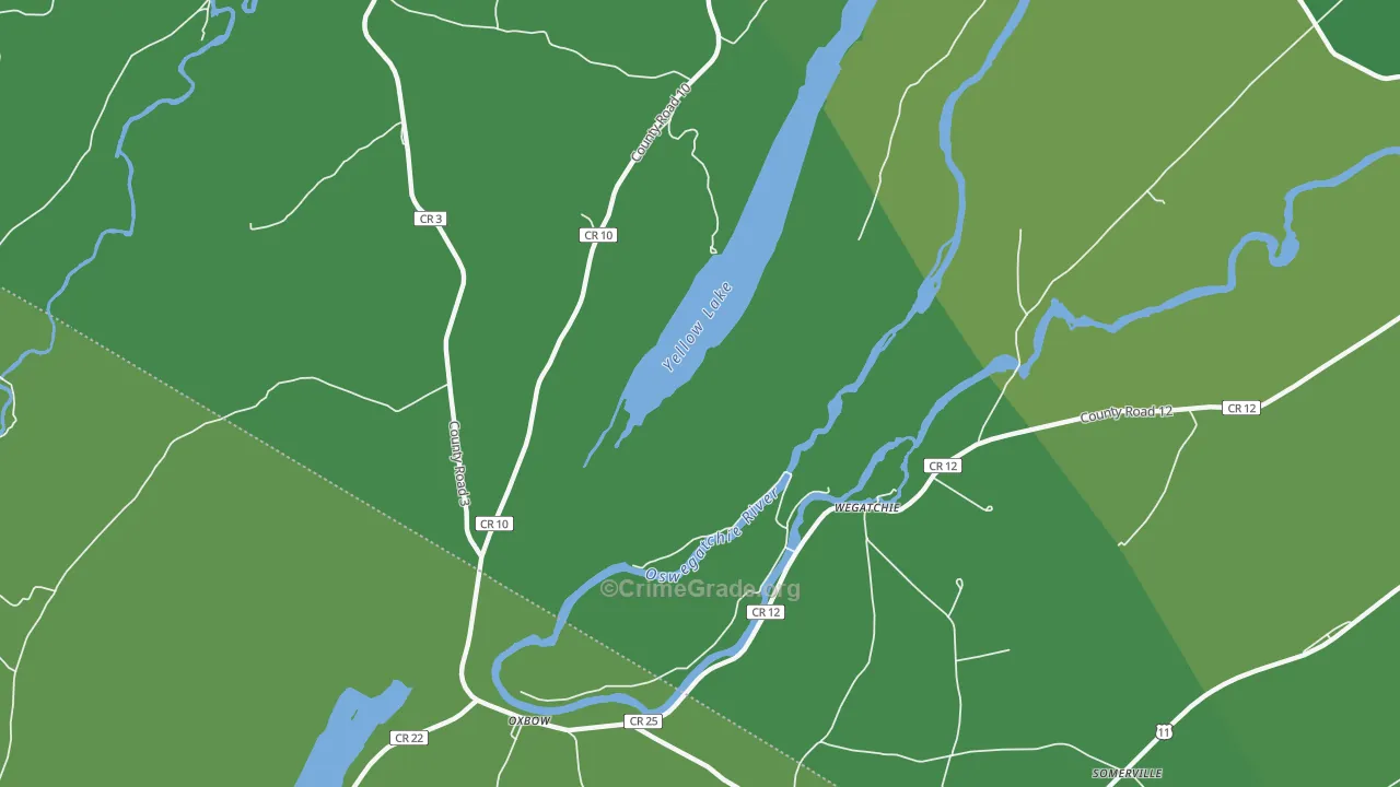 Wegatchie, NY Map of Vehicle Theft Rates