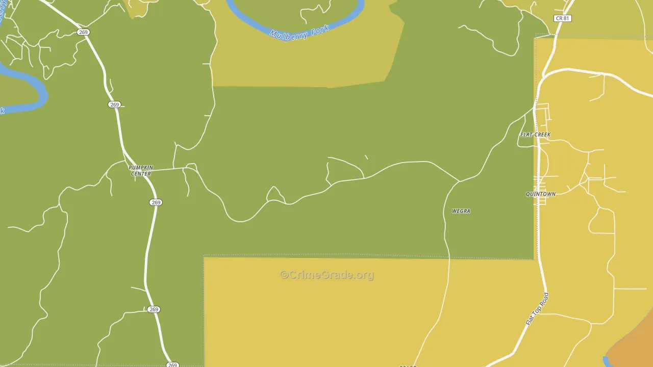Wegra, AL Map of Vehicle Theft Rates