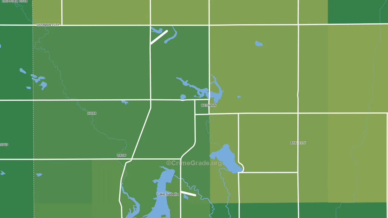 Weidman, MI Map of Vehicle Theft Rates