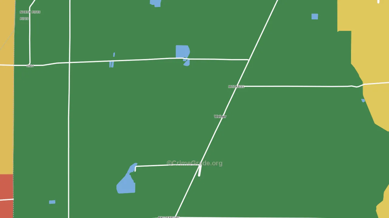 Weiner, AR Map of Vehicle Theft Rates