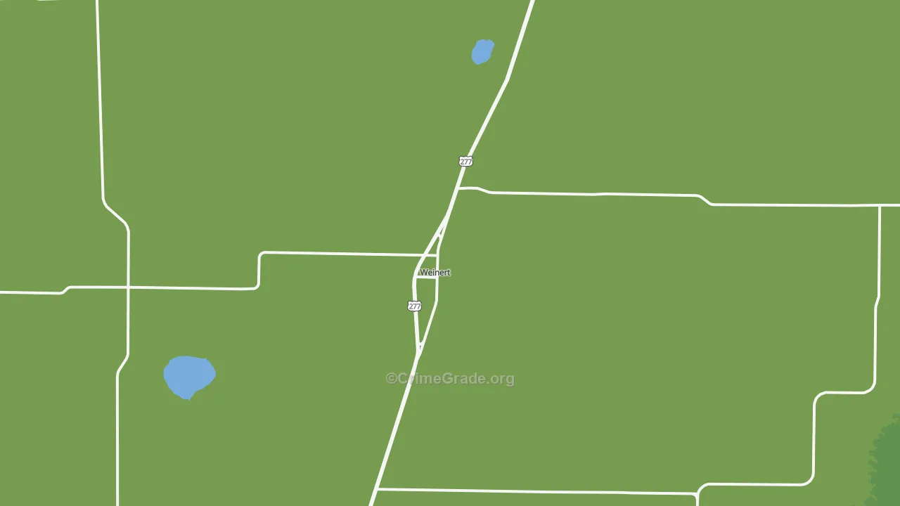 Weinert, TX Map of Vehicle Theft Rates