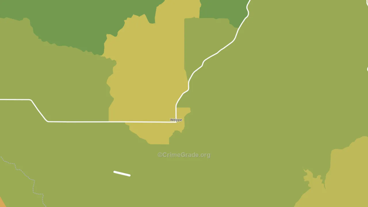 Weippe, ID Map of Vehicle Theft Rates