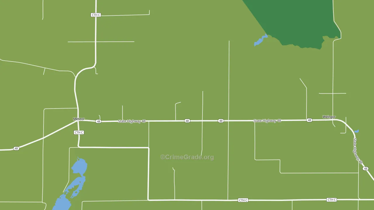 Weirgor, WI Map of Vehicle Theft Rates